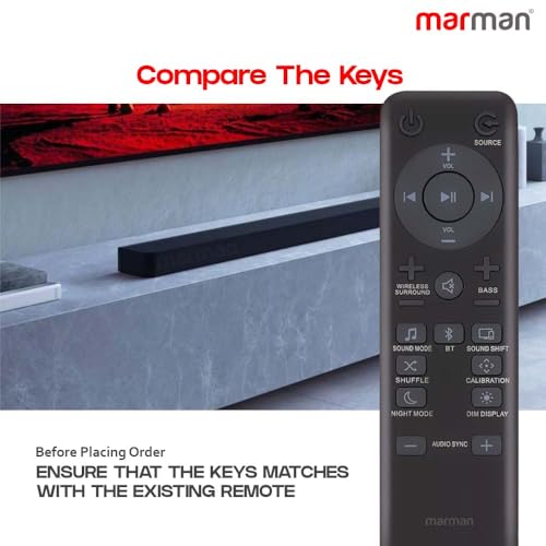 marman® Compatible with JBL Sound Bar Remote Control Original Suitable for Models 3.1, 5.1 Wireless Home Theatre use it for Speaker System - Match Exactly to Replicate Genuine Remote Function - Image 5