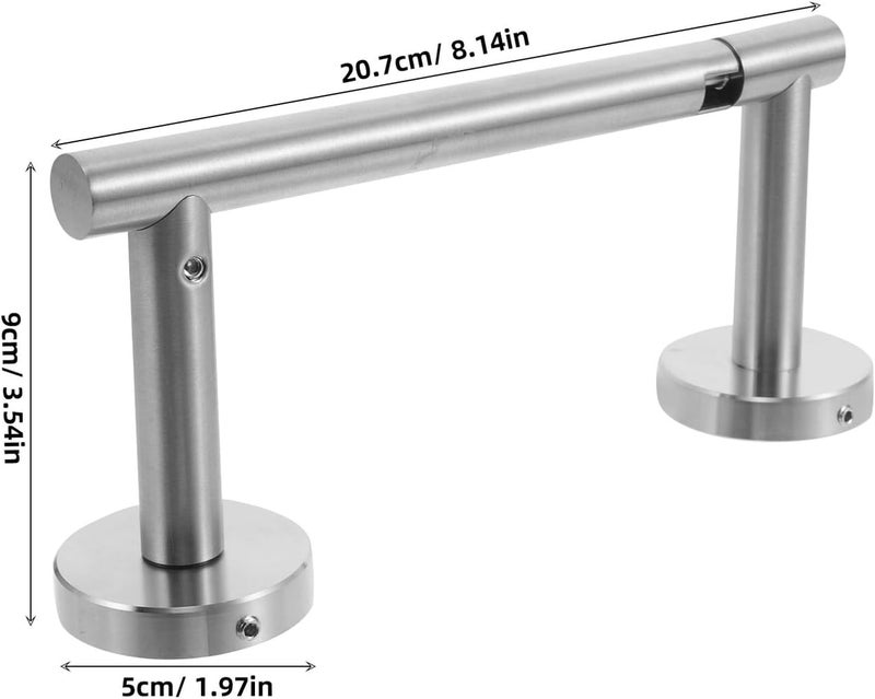 SUPVOX Wall Mounted Toilet Paper Holder Brushed Stainless Steel Double Post Pivoting Roll Dispenser for Bathroom and Kitchen Wall Mounted Paper Roll Hanger - Image 2