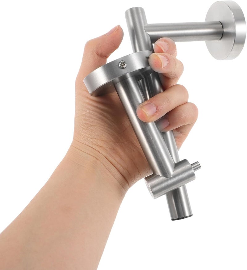 SUPVOX Wall Mounted Toilet Paper Holder Brushed Stainless Steel Double Post Pivoting Roll Dispenser for Bathroom and Kitchen Wall Mounted Paper Roll Hanger - Image 4