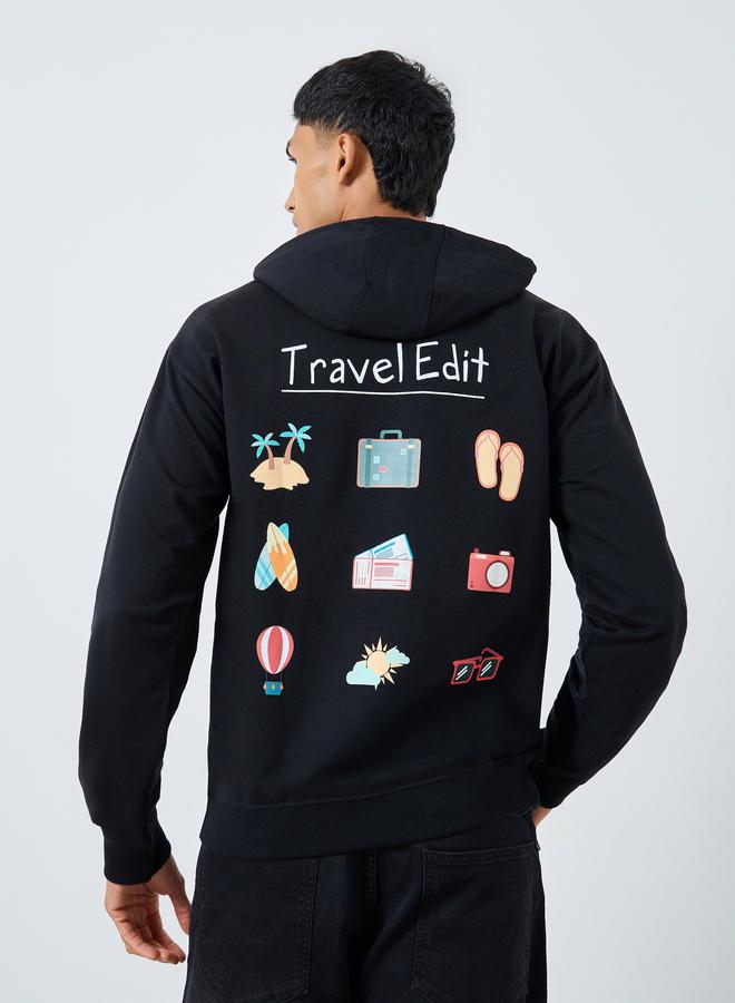Styli Eco-Earth Relaxed Fit Travel Print Hoodie - Image 1