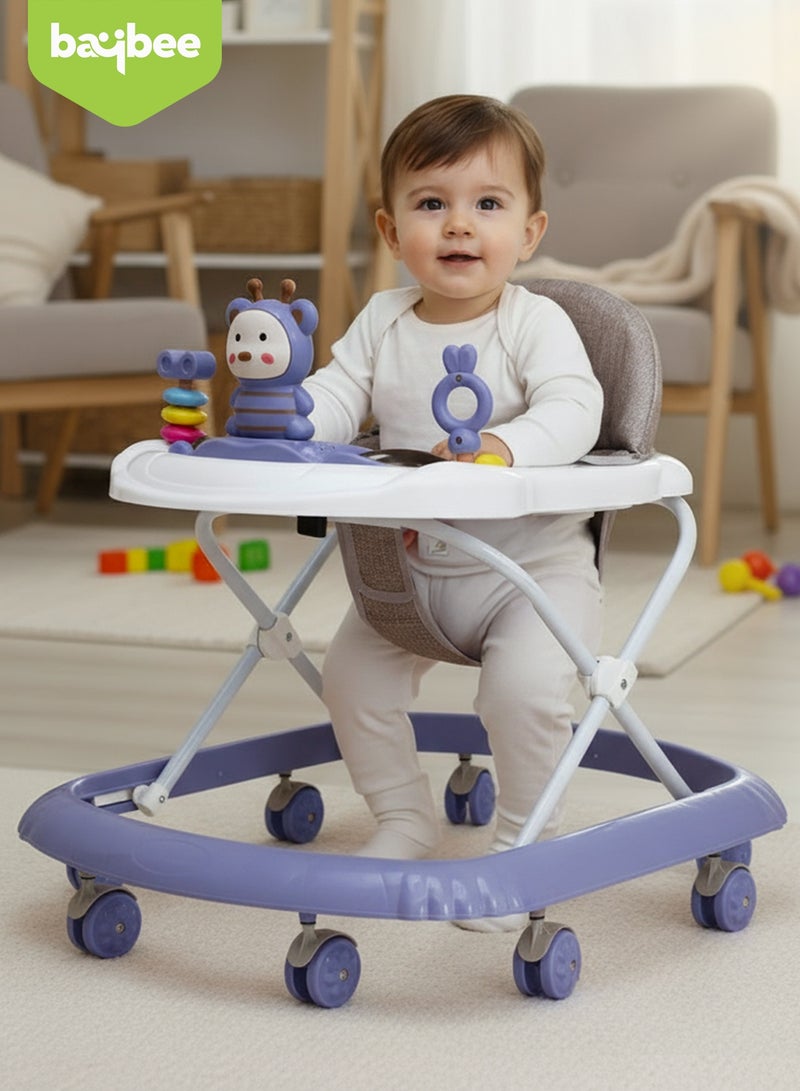 بيبي مشاية أطفال ZIGGIE قابلة للطي مع ارتفاع قابل للتعديل بثلاثة أوضاع وشريط ألعاب موسيقية، مشاية أنشطة للأطفال الصغار، مشاية أطفال للأولاد والبنات من عمر 6 إلى 18 شهرًا، لون أزرق - Image 5