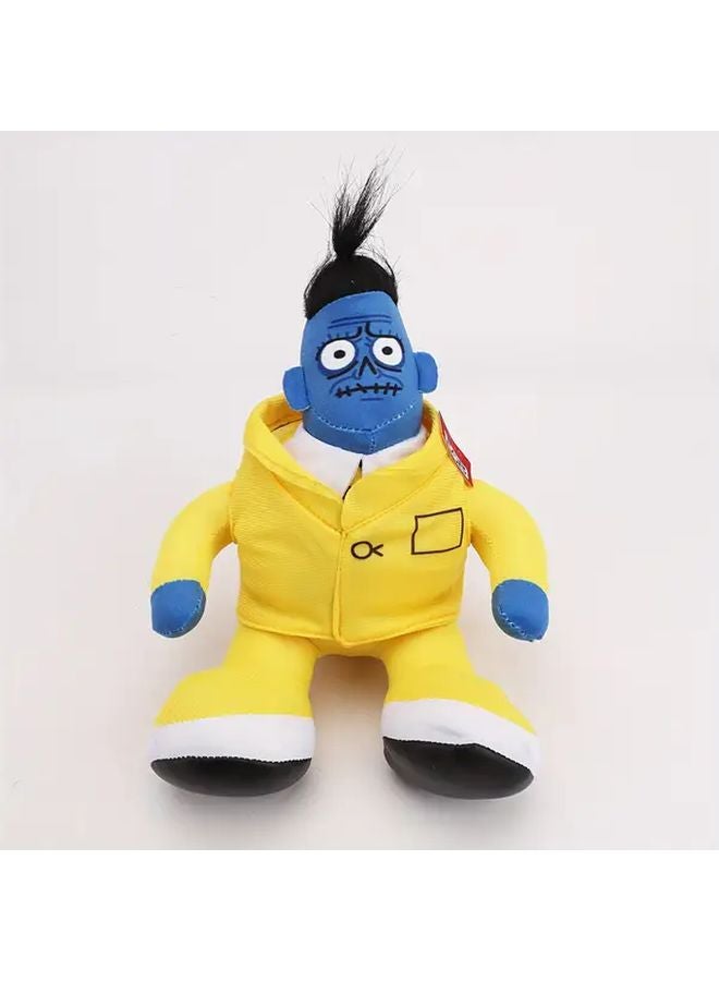 Little Monster Plush Toy Blue Hair Yellow Jacket Adorable Gothic Doll Room Decor Gift - Image 1