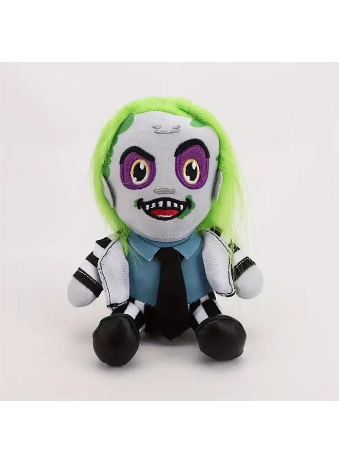 Little Monster Plush Toy Blue Hair Yellow Jacket Adorable Gothic Doll Room Decor Gift - Image 4