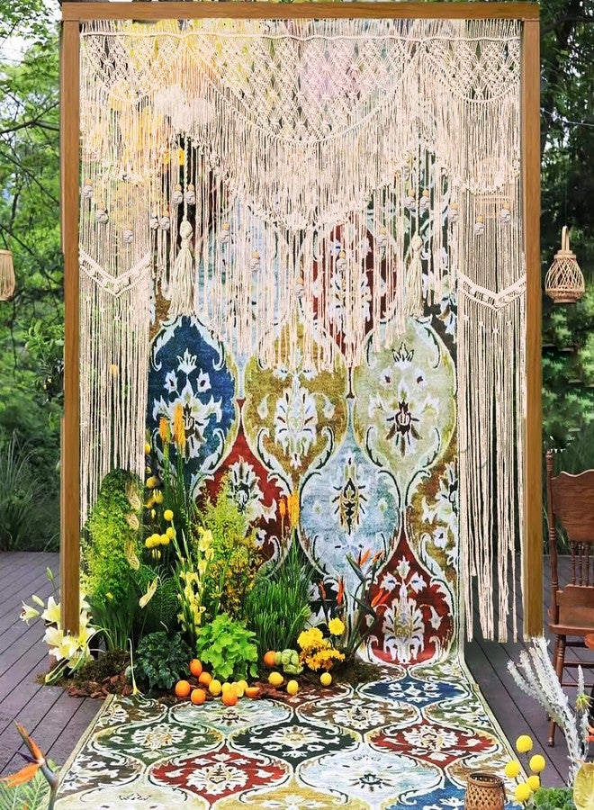 kiido Large Macrame Wedding Backdrop for Arbor/Arch Bohemian Wall Hanging Decor Boho Tapestry Doorway/Window Curtains Room Divider-Luxury (63" Wx74 H) - Image 1