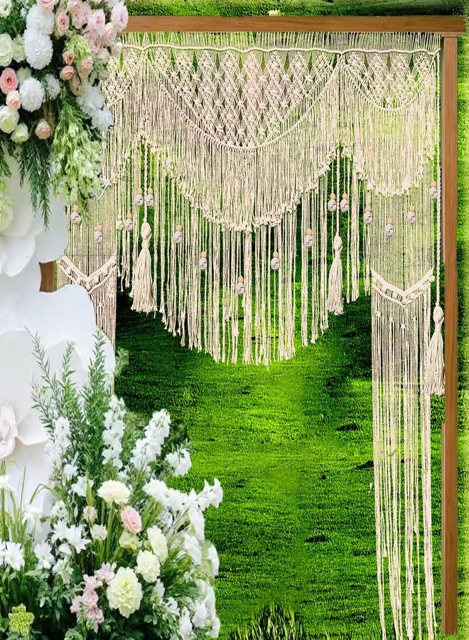 kiido Large Macrame Wedding Backdrop for Arbor/Arch Bohemian Wall Hanging Decor Boho Tapestry Doorway/Window Curtains Room Divider-Luxury (63" Wx74 H) - Image 2