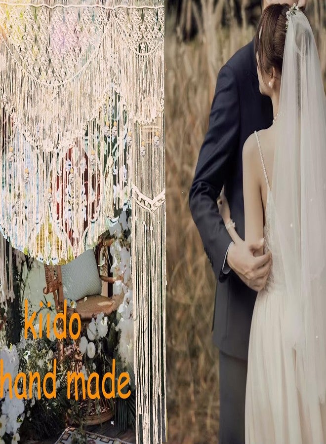 kiido Large Macrame Wedding Backdrop for Arbor/Arch Bohemian Wall Hanging Decor Boho Tapestry Doorway/Window Curtains Room Divider-Luxury (63" Wx74 H) - Image 4