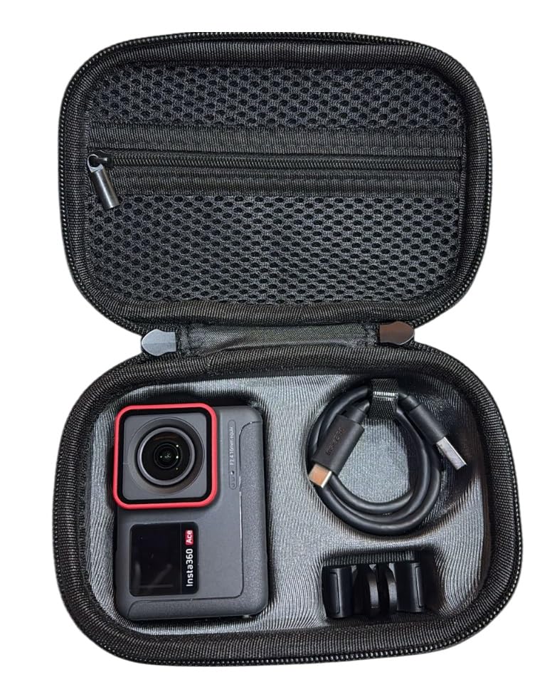 VERTUS® Carrying Case Storage Bag, Travel Case Cover for Insta360 Ace/Ace Pro/Ace Pro 2 Action Camera (Hard|Black) - Image 2