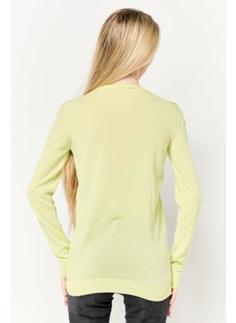 Harmont & Blaine Women V-Neck Long Sleeves Knitted Sweater, Green  - Image 4