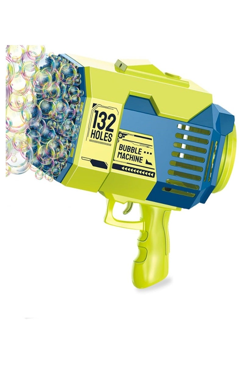 Bubble Machine آلة مسدس الفقاعات ذات 132 فتحة – لعبة نافخة الفقاعات مع أضواء ملونة، صانع فقاعات كبير للأطفال، متعة في الهواء الطلق وداخل المنزل - Image 3