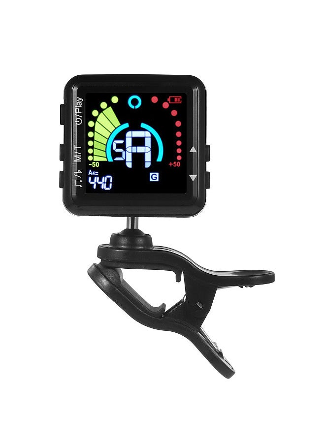 Generic Guitar Tuner Rechargeable Guitar Tuner Clip On LED Color Display Professional Electric Guitar Tuner with Metronome for all Instruments Bass Guitar Violin Banjo Ukulele  - Image 2