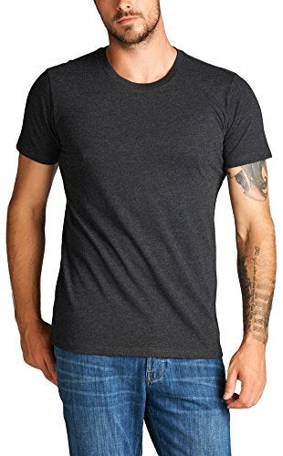 ToBeInStyle Men's Short Sleeve Crew Neck Marled T-Shirt - Charcoal - Medium - Image 4