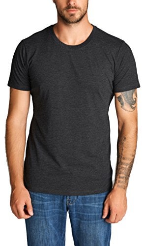 ToBeInStyle Men's Short Sleeve Crew Neck Marled T-Shirt - Charcoal - Medium - Image 2