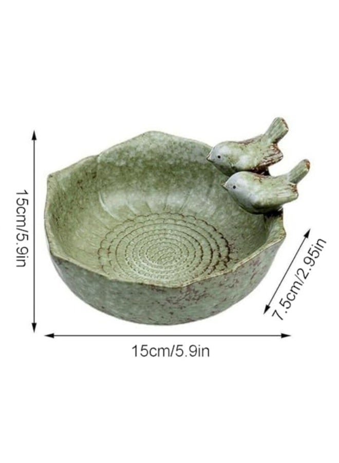 Generic JARPSIRY QIANSHENG Ceramic Birdbath Bowl Wild Bird Feeder Bird Food Holder Container Bird Feeding Tray for Outside Bee Bird Water Bath Outdoor Garden Courtyard Decoration  - Image 2