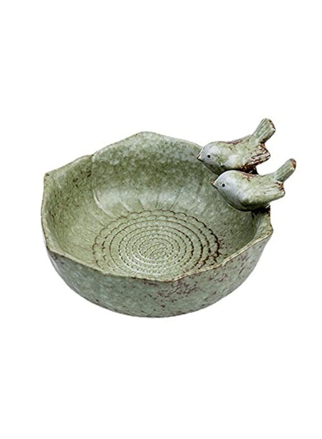 Generic JARPSIRY QIANSHENG Ceramic Birdbath Bowl Wild Bird Feeder Bird Food Holder Container Bird Feeding Tray for Outside Bee Bird Water Bath Outdoor Garden Courtyard Decoration  - Image 1