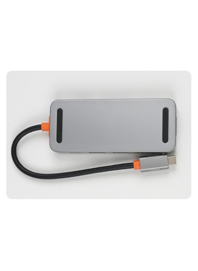 موسل موزع USB-C 5 في 1 من موصل، مخرج HDMI بدقة 4K@60Hz، منفذ USB 3.0، منفذ USB 2.0، منفذ بيانات USB-C، شحن PD بقوة 100 واط، سبائك الألومنيوم، كابل مجدول، مؤشر LED، لأجهزة MacBook Pro/Air و iPad Pro و XPS وأجهزة الكمبيوتر المحمولة. - Image 4