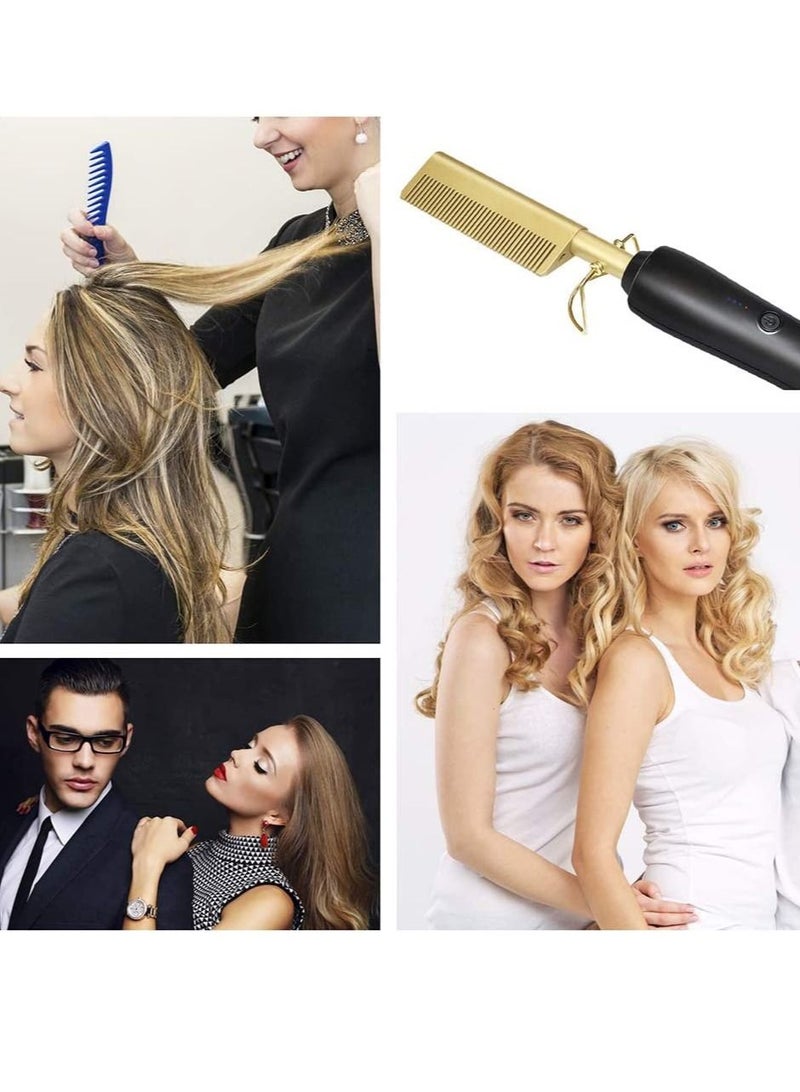 Hair Straightener Flat Irons Straightening Brush Hot Heating Comb Hair Straight Styler Corrugation Curling Iron Hair Curler Comb - Image 2