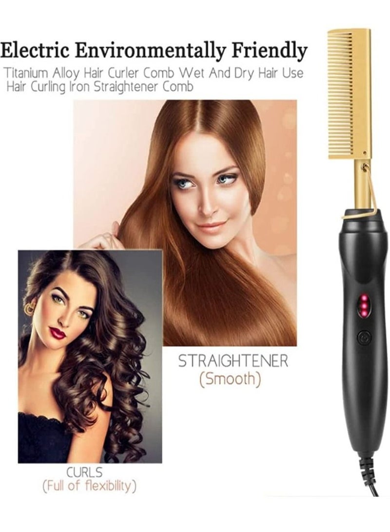 Hair Straightener Flat Irons Straightening Brush Hot Heating Comb Hair Straight Styler Corrugation Curling Iron Hair Curler Comb - Image 1