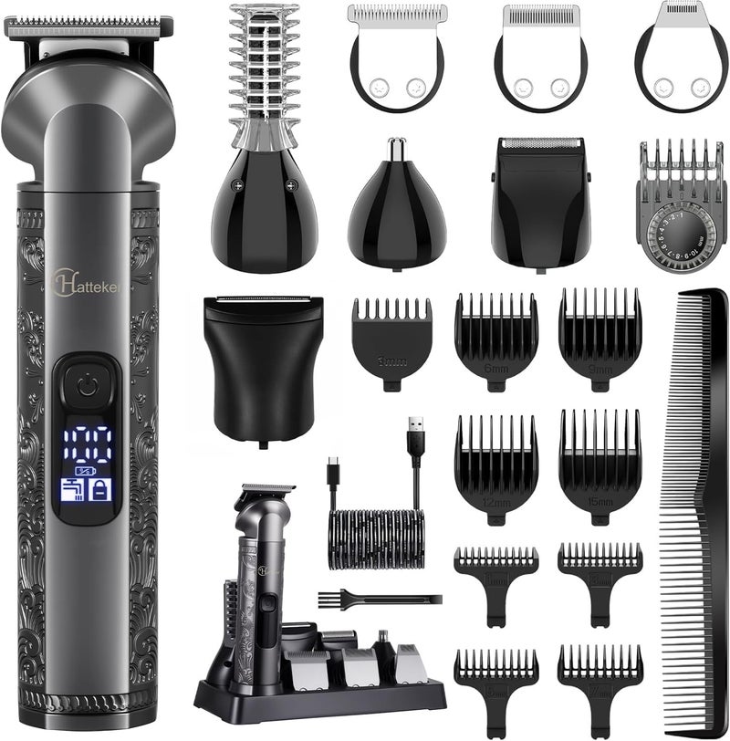 Hatteker Classic modern blend design 8-in-1 Multi-Functional Grooming Kit for Men Beard Trimmer for Men Hair Clipper Precision TrimmerNose Ear Trimmer Body Groomer Zero-Gap T-Blade, IPX7 Waterproof Cordless Trimmer Set Consistent steady quality - Image 1