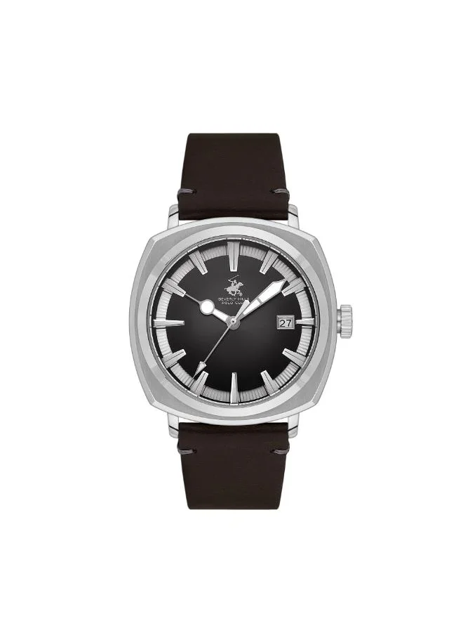 BEVERLY HILLS POLO CLUB BEVERLY HILLS POLO CLUB BP3732X.361 Men's Analog Display Watch & Leather Strap Black