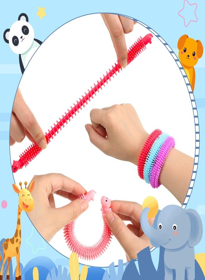 Silipull 24 Pcs Fidget Worm Stretchy Strings Toy Colorful Fidget Sensory ADD, ADHD or Autism, Relaxing Toys (7.9 Inches,Cute Animal) - Image 2