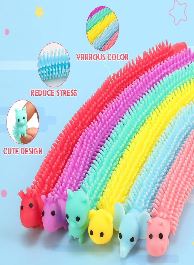 Silipull 24 Pcs Fidget Worm Stretchy Strings Toy Colorful Fidget Sensory ADD, ADHD or Autism, Relaxing Toys (7.9 Inches,Cute Animal) - Image 4