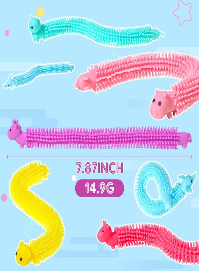 Silipull 24 Pcs Fidget Worm Stretchy Strings Toy Colorful Fidget Sensory ADD, ADHD or Autism, Relaxing Toys (7.9 Inches,Cute Animal) - Image 3