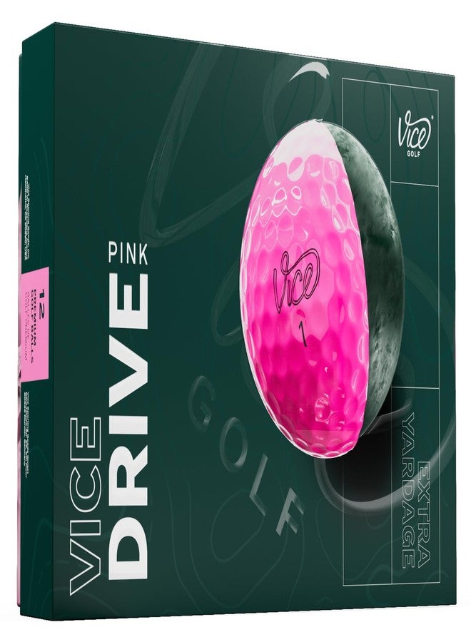 Vice Golf Vice Drive Golf Balls (2025 Model) Pink - Image 1