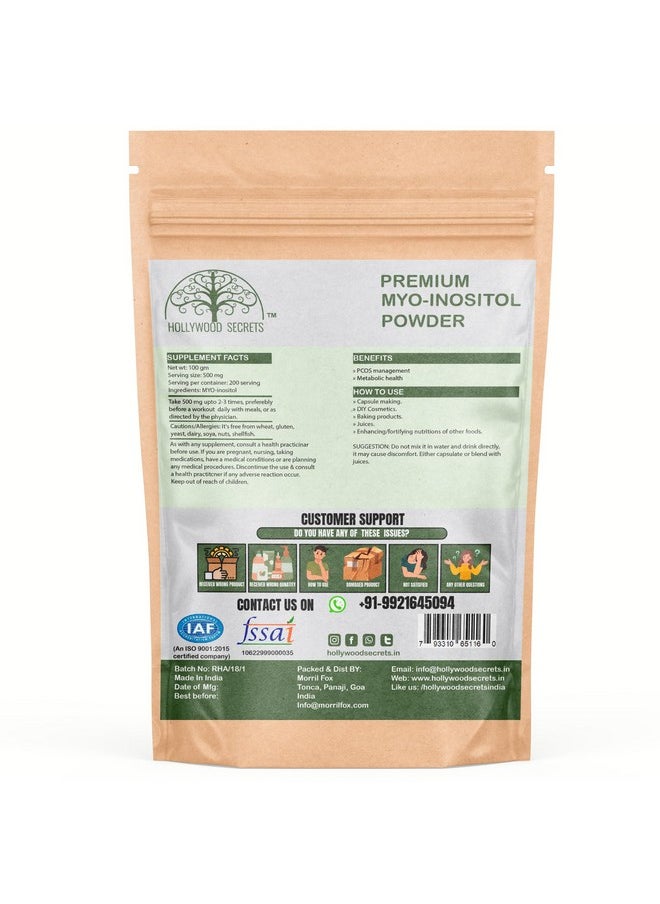 Hollywood Secrets - Myo-Inositol Vitamin B8 Powder 100 Gm - Image 1