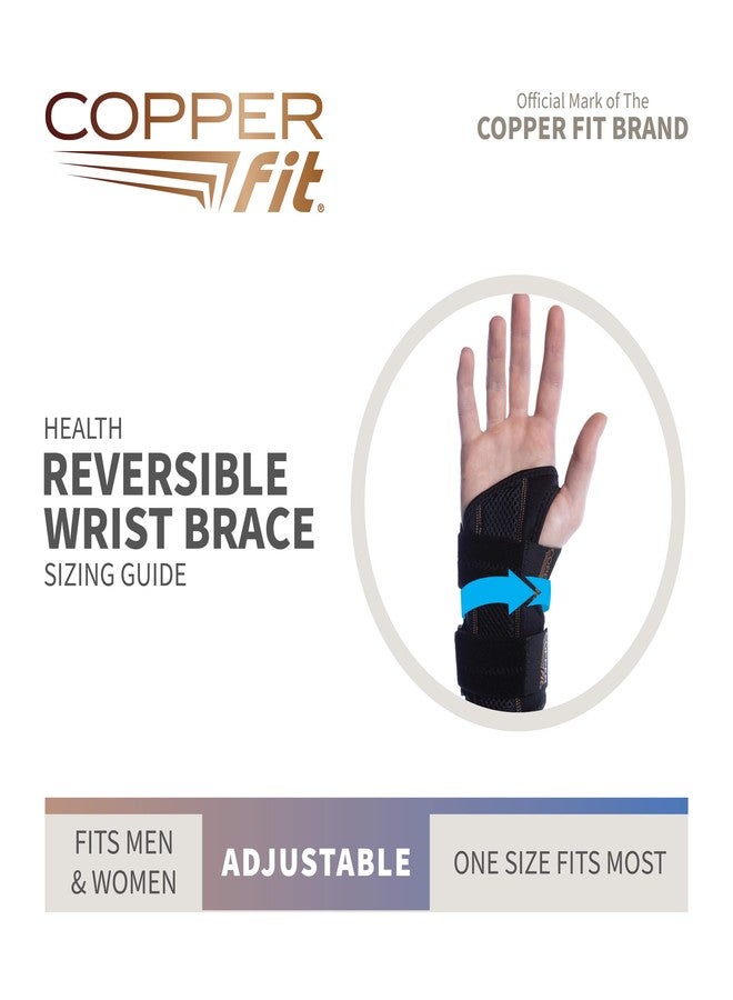 Copper Fit Health Unisex Reversible Wrist Brace with Stabilizer, Adjustable - Image 3