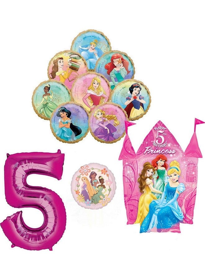 Anagram Princess Theme 5th Birthday Party Supplies 8 Princesses Balloon Bouquet Decorations - Image 1