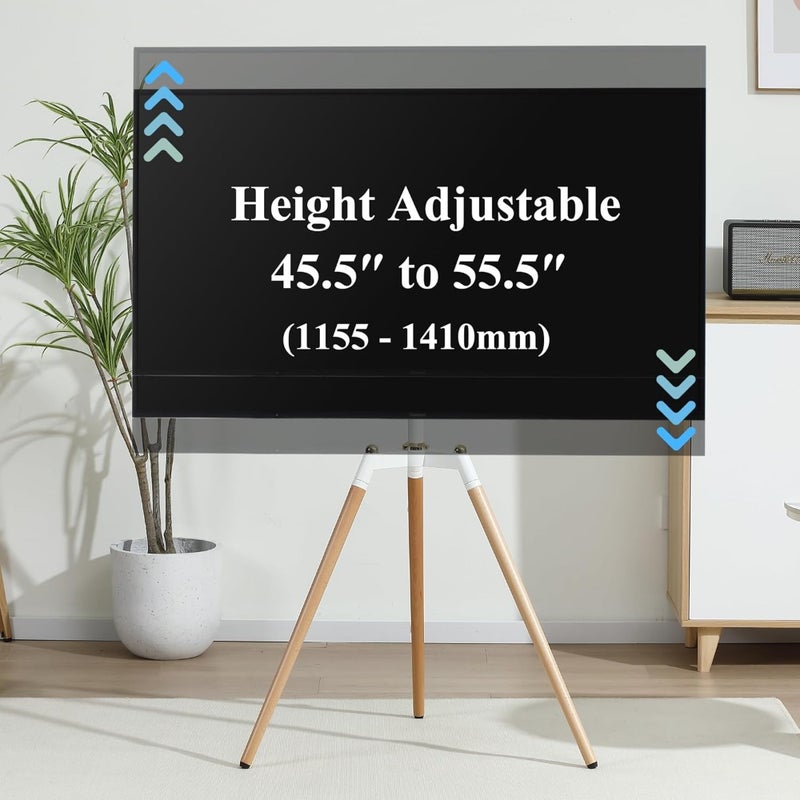Floor TV Stand for 32-65 Inch Screen Height Adjustable Studio Easel TV Display Stand with 140 Swivel for Bedroom, Living Room, Corner TV Stand - Image 3