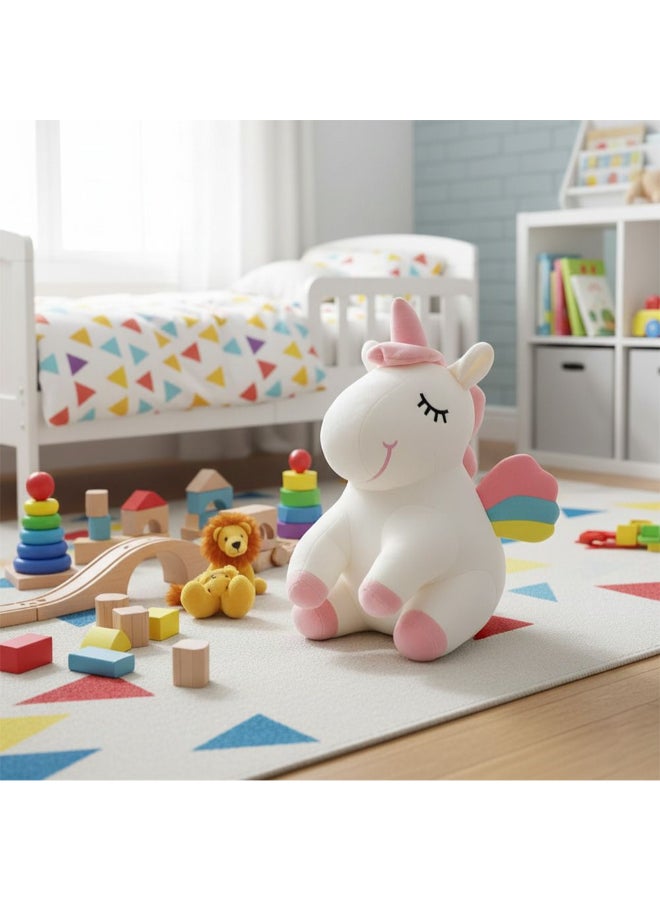 DANUBE HOME 34 cm White Plush Unicorn Soft Toy – Magical Stuffed Animal, Dreamy Cuddly Plush, Perfect for Kids’ Room, Birthday Gift & Nursery - Image 2