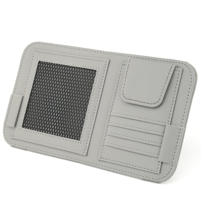 Aturmon Leather Sun Visor Organizer for Truck Sunglasses Holder Cards Sleeve Pockets Organizer Visor Document Holder for Registration License Drving License Insurance Cards Pen Key - Image 3