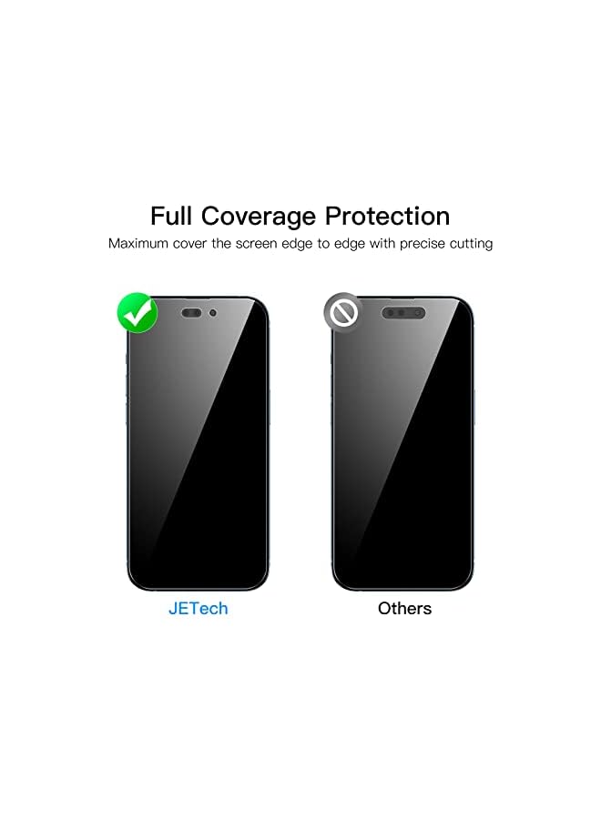 Jetech Privacy Full Coverage Screen Protector For Iphone 14 Pro Max 6.7-Inch, Anti-Spy Tempered Glass Film, Edge To Edge Protection Case-Friendly, 2-Pack - Image 4