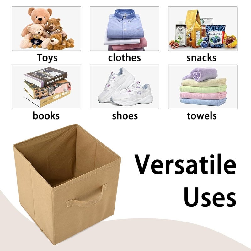 Kuber Industries Pack of 3 Square Foldable Multipurpose Wardrobe Storage Organizer for Home Portable CupboardCloset Organiser Storage Box for Clothes Toys Pink Red Beige - Image 5