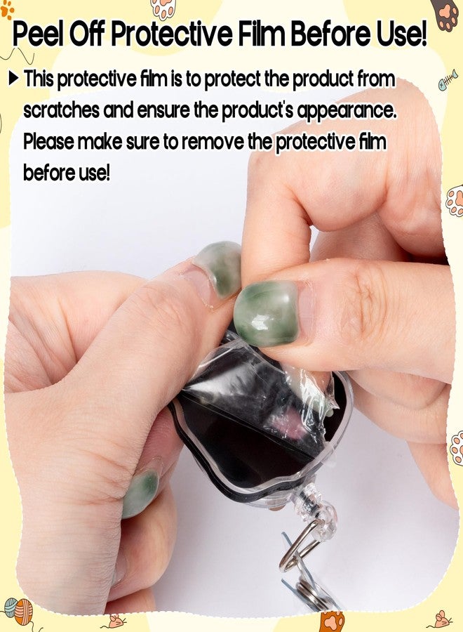 Eartim Black Cat Meme Badge Reel - 16Pcs Funny Meme Cat Acrylic Retractable ID Badge with Metal Clip Cute Animal Name Tag Holder for Kid Nurse Pet Lover Office Staff Student Birthday Gift Party Supply - Image 2