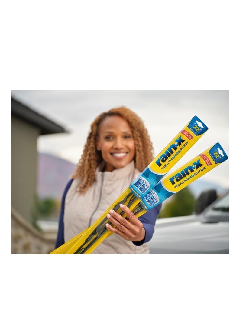 Rain-X - Rain-X 820149 WeatherBeater Wiper Blades, 22" Windshield Wipers (Pack of 2), Automotive Replacement Windshield Wiper Blades That Meet Or Exceed OEM Quality And Durability Standards - Image 1
