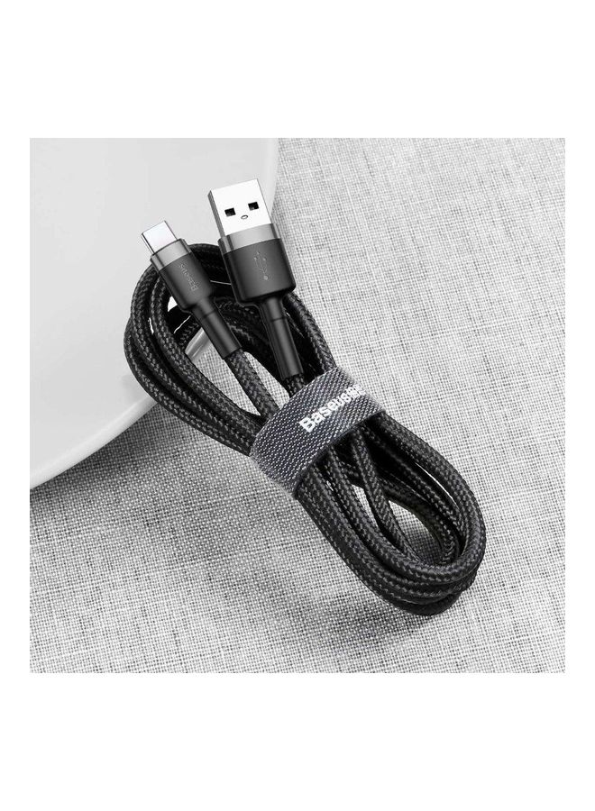 بيسوس كابل USB C بقوة 2 أمبير للشحن السريع من النايلون المضفر من سلسلة كافول - وشاحن USB Type C بطول 2 متر متوافق مع هواتف سامسونج S21 وS20 وS9 ونوت 20 ونوت 10 وهواوي P30 وP20 لايت وميت 20 برو وP20 وإل جي G5 وG6 وشاومي مي 11 ألترا A2 وغيرها من الهواتف. أسود/رمادي - Image 2