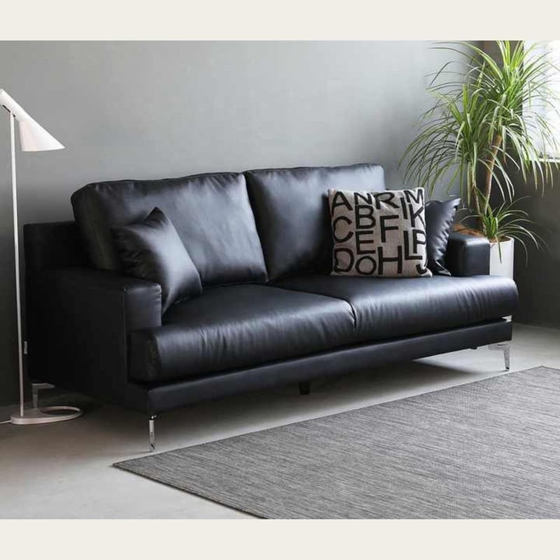 Luxury Luxe Modern 3-Seater Sofa in Black - Image 1
