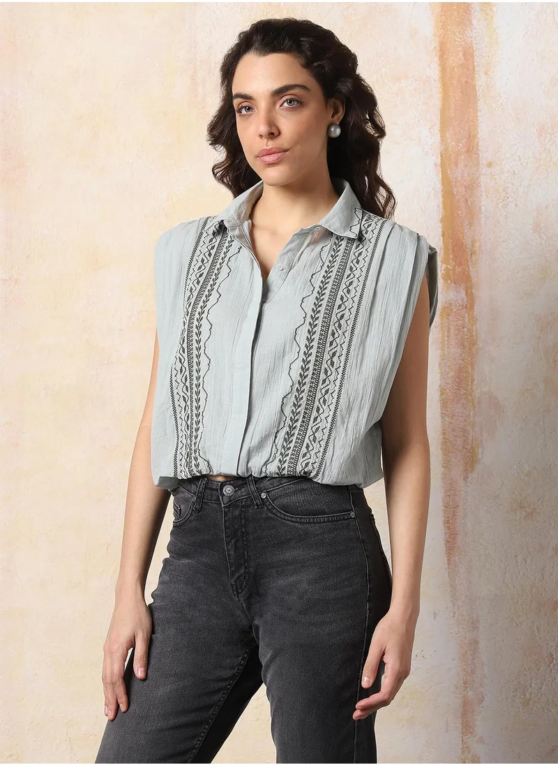 HIGH STAR Stay effortlessly stylish with this comfortable Multicolour Relaxed Fit Shirts Embroidered design crafted from 100% Cotton featuring Cap Sleeves with Button closure.