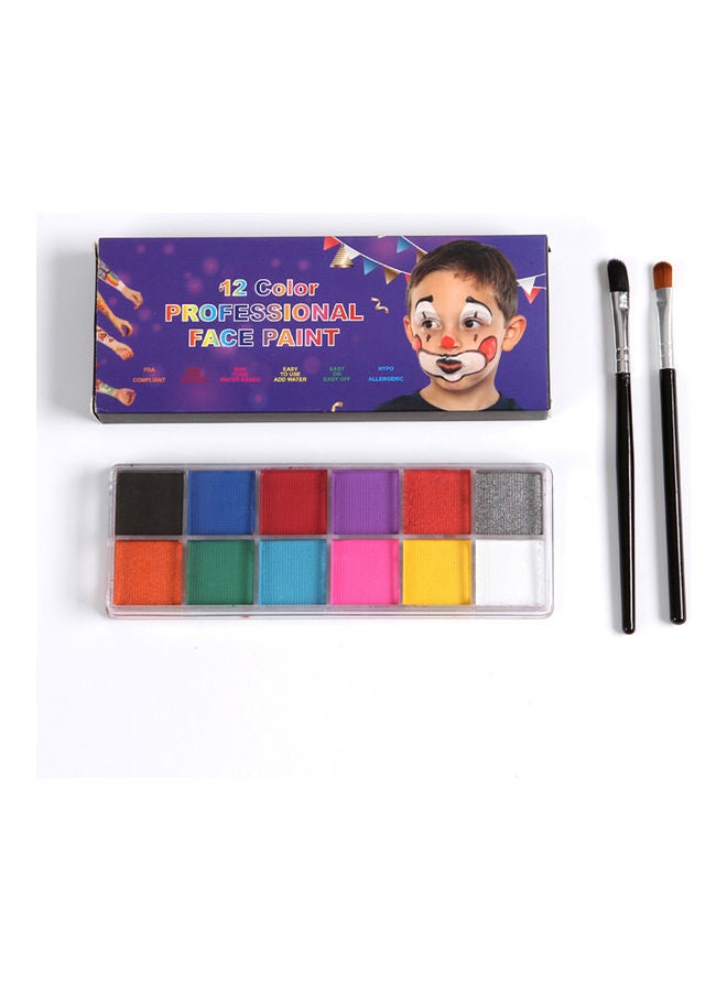 NIBEMINENT 12-Color Professional Face Paint Kit Multicolour - Image 2