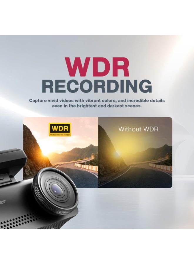 بايونير كاميرا لوحة القيادة VREC-Z820DC | كاميرا أمامية بدقة 4K، وكاميرا خلفية عالية الدقة | مستشعر STARVIS | رؤية ليلية بالذكاء الاصطناعي | شاشة 7.2 سم | تنبيهات ADAS | تسجيل GPS - Image 3