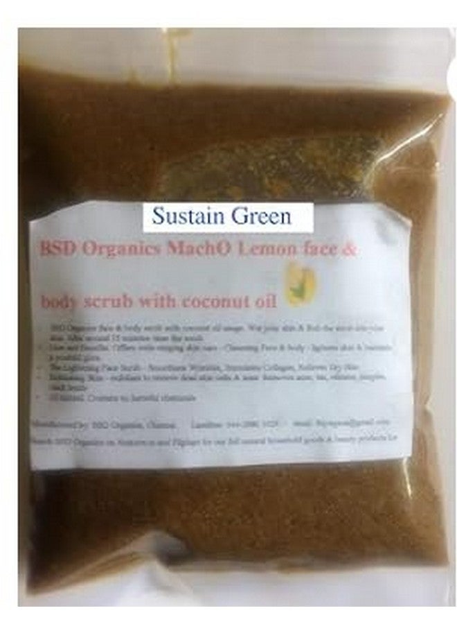 BSD Organics Sustain Green MachO Men face & body scrub with virgin coconut oil (100 gram)
