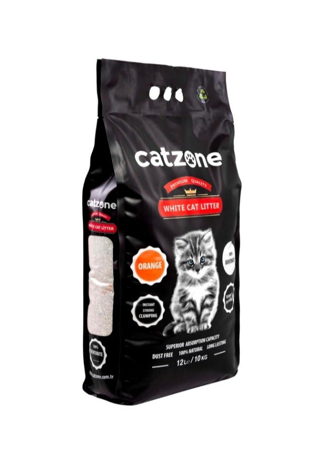 White Bentonite Clumping Cat Litter Orange Scent - dust free10 kg