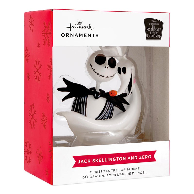هولمارك ديزني تيم بيرتون The Nightmare قبل عيد الميلاد جاك Skellington و Zero Christmas Ornament - Image 3