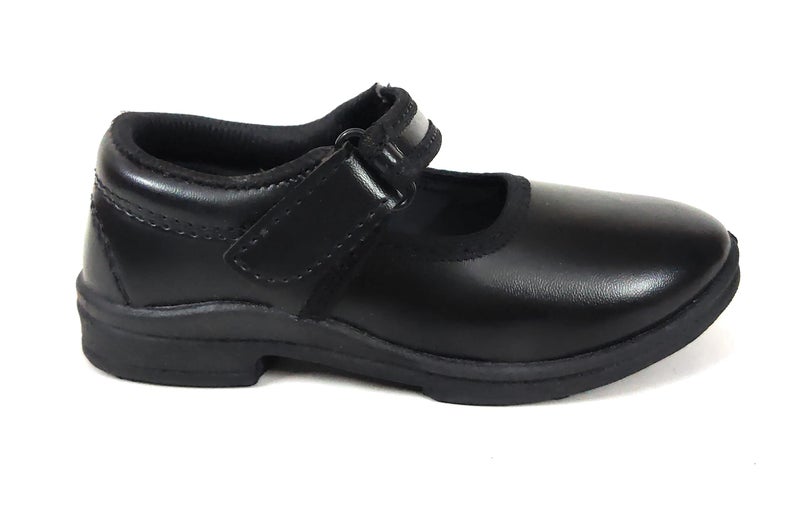 Coolz Girls Black School Shoes Ankle Deluxe (V) Ballerina (Shiny Black, 3_Years) - Image 2