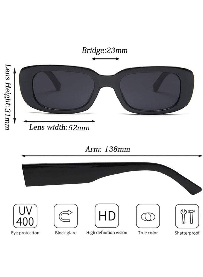 SYOSI Retro Rectangle Sunglasses Women and Men Vintage Small Square Sun Glasses Protection Glasse, UV400 Protection Glasse, Vintage Driving Glasses 90’s Fashion Narrow Square Frame - Image 5