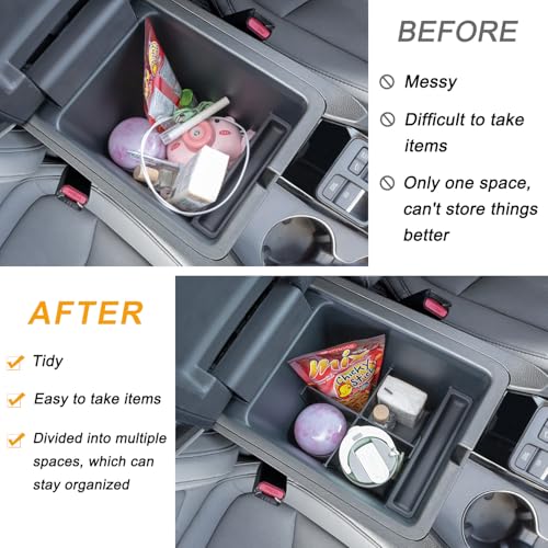 PIMCAR 2-Piece Center Console Organizer & Armrest Divider Set for 2023-2025 Honda Pilot, 2024-2026 Honda Passport/Ridgeline, Custom Fit Durable ABS Plastic Storage Tray - Image 5