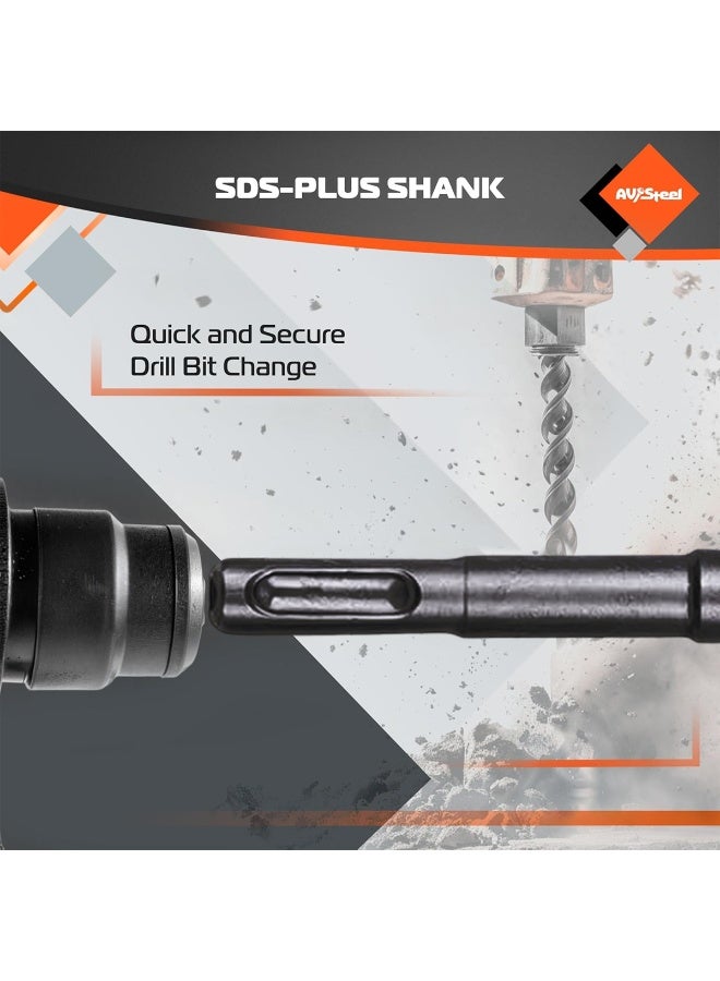 SENBANG 5Pcs SDS-Plus Rotary Hammer Drill Bit Set (5-6-8-10-12mm) for Concrete, Brick, Masonry & Block Drilling - High-Speed, Secure Shank, Quick Debris Removal - Durable Power Tool Accessor - Image 5