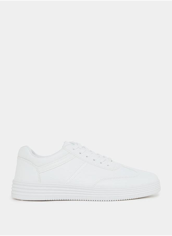 Styli - Stitch Detail Lace Up Sneakers - Image 1